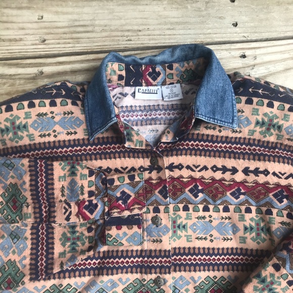 Cotton Aztec Print Button Up Jacket - Picture 4 of 8